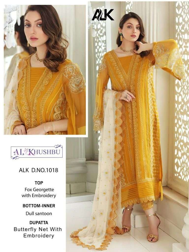 ALK-1018 HIT DESIGN BY AL KHUSHBU GEORGETTE EMBROIDERY PAKISTANI DRESS