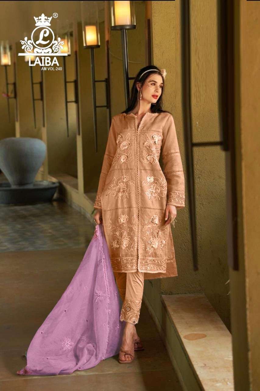 AM VOL-240 NX BY LAIBA PURE GEORGETTE EMBROIDERY STITCHED DRESSES