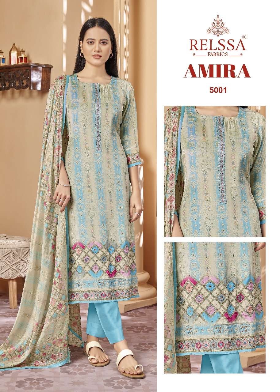 AMIRA BY RELSSA 5001 TO 5003 SERIES SUPERIOR CREPE PRINT DRESSES