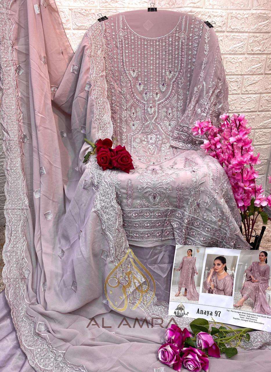 ANAYA 97 COLOURS BY AL AMRA GEORGETTE EMBROIDERY PAKISTANI DRESSES