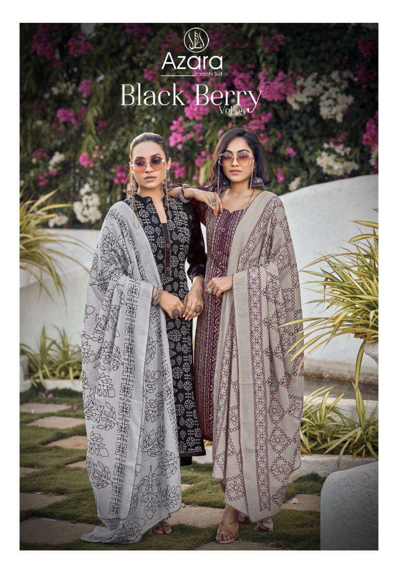 AZARA BLACK BERRY VOL-5 BY RADHIKA FASHION 77001 TO 77004  SERIES DESIGNER COTTON DRESSES