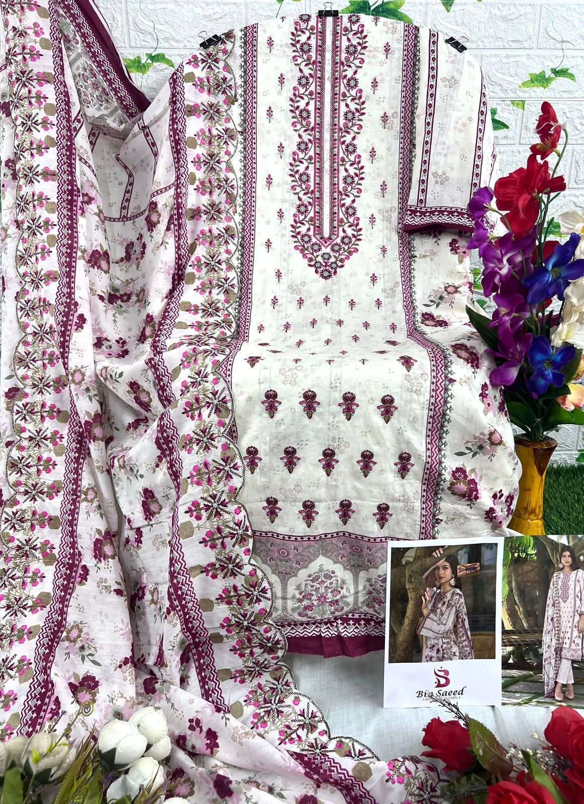 BIN SAEED LAWN VOL-4 HIT DESIGNS BY DEEPSY SUITS HEAVY COTTON PAKISTANI DRESSES