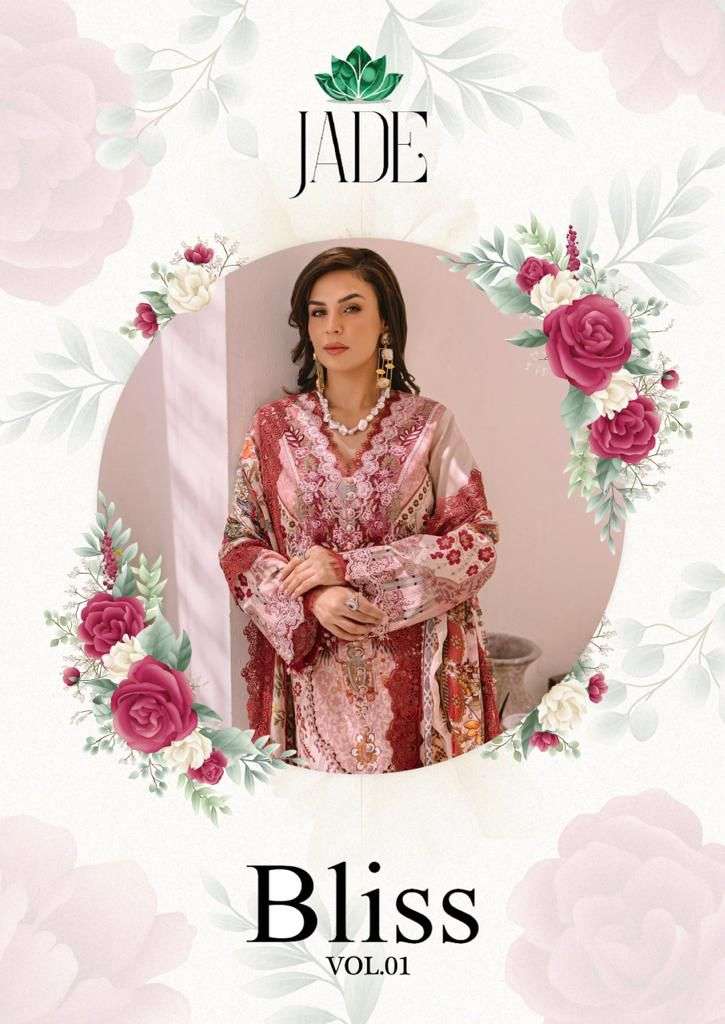 BLISS VOL-1 BY JADE 101 TO 108 SERIES PURE COTTON PRINT PAKISTANI DRESSES