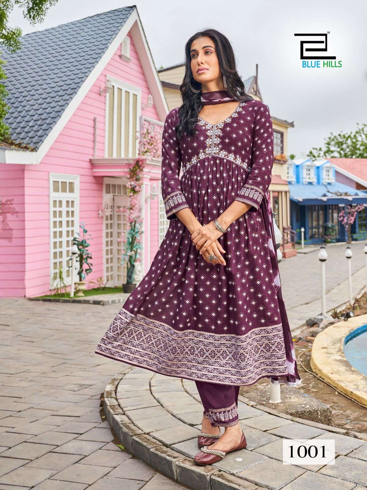 BOLLYWOOD TIKKA VOL-3 BY BLUE HILLS 1001 TO 1008 DESIGNER RAYON PRINT DRESSES