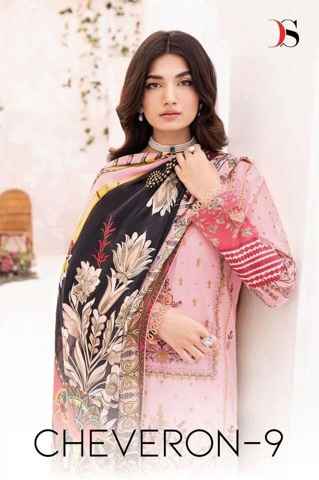 CHEVERON VOL-9 BY DEEPSY SUITS 3201 TO 3206 SERIES COTTON PAKISTANI DRESSES