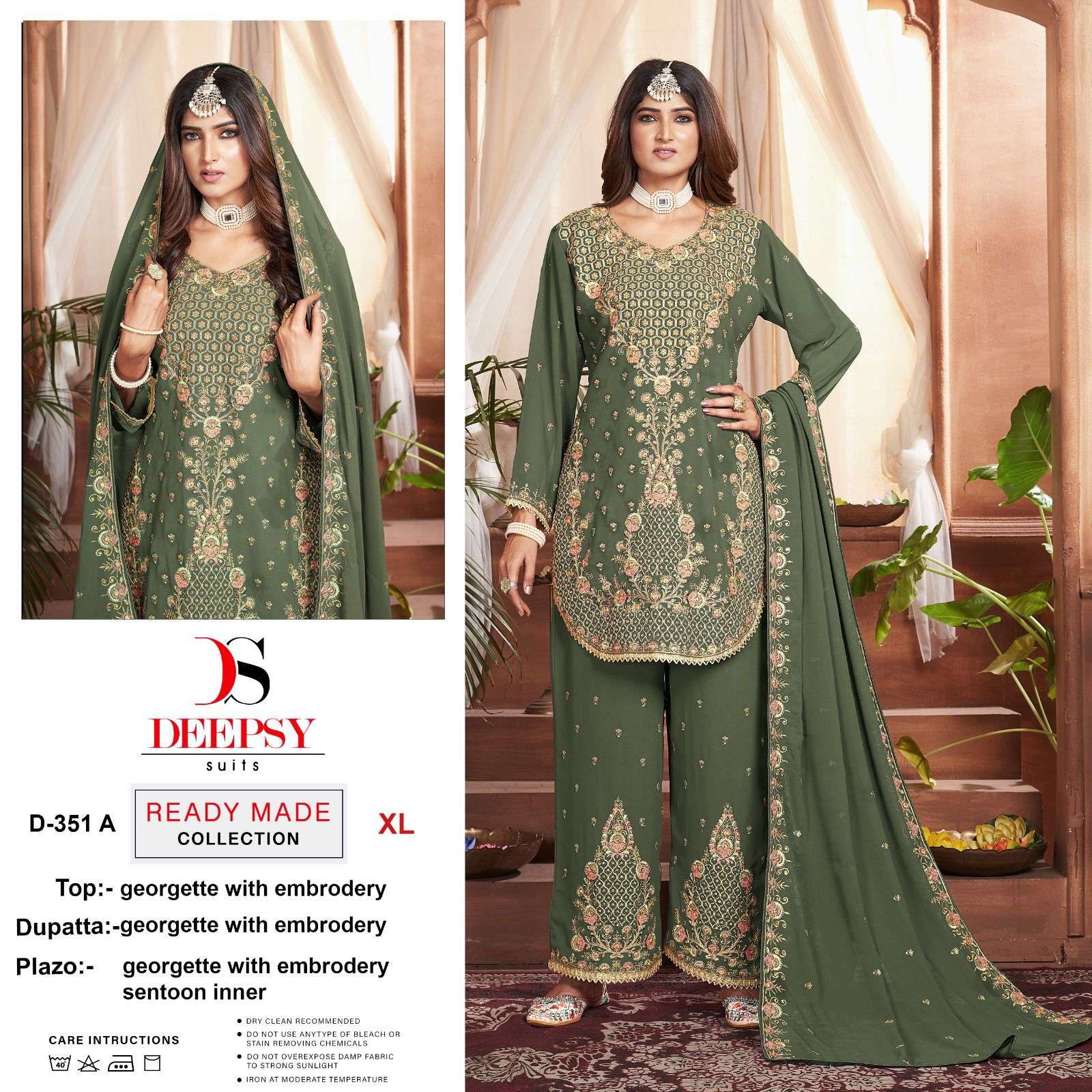 D-351 COLOURS BY DEEPSY SUITS GEORGETTE EMBROIDERY PAKISTANI DRESS