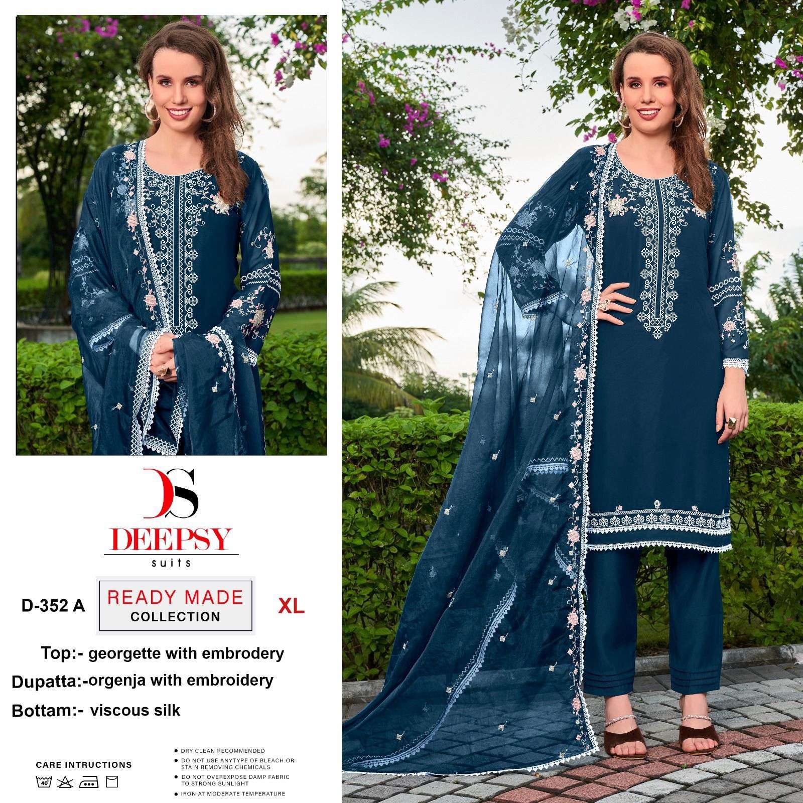 D-352 COLOURS BY DEEPSY SUITS GEORGETTE EMBROIDERY PAKISTANI DRESS