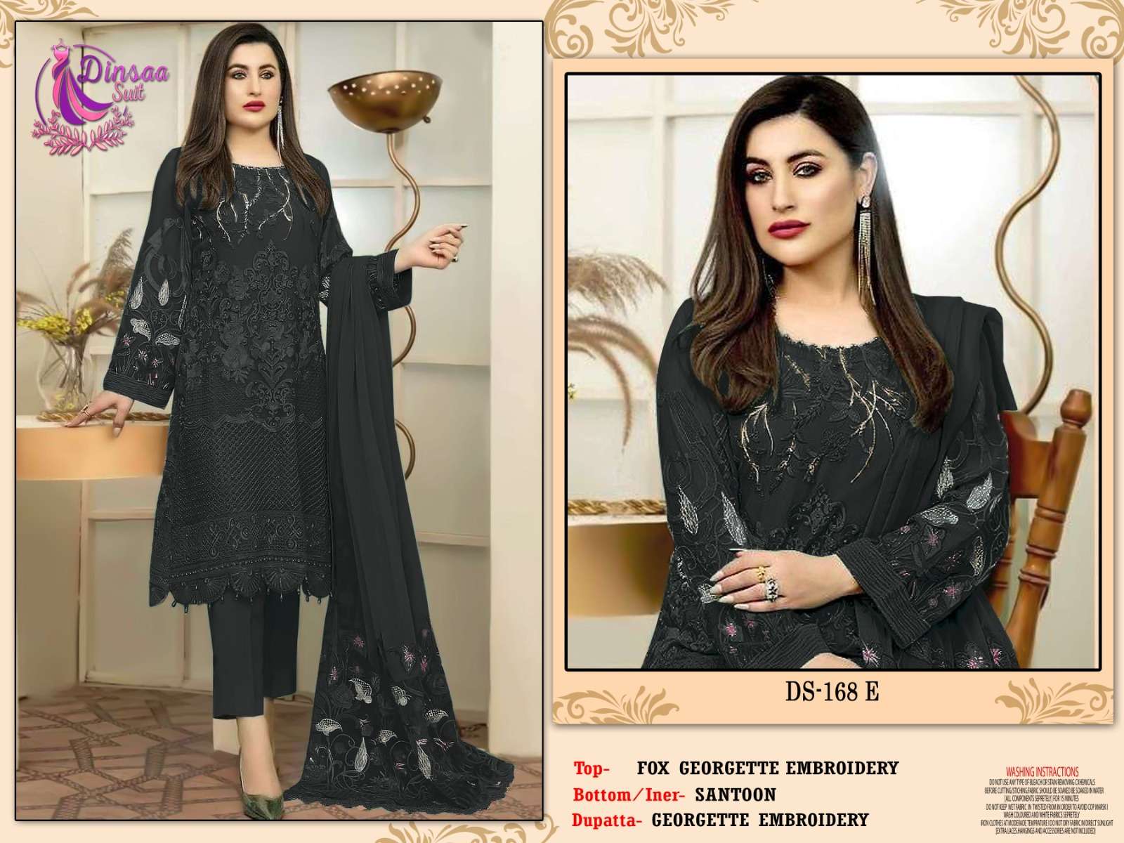 DS-168 COLOURS BY DINSAA SUIT DESIGNER GEORGETTE PAKISTANI DRESSES