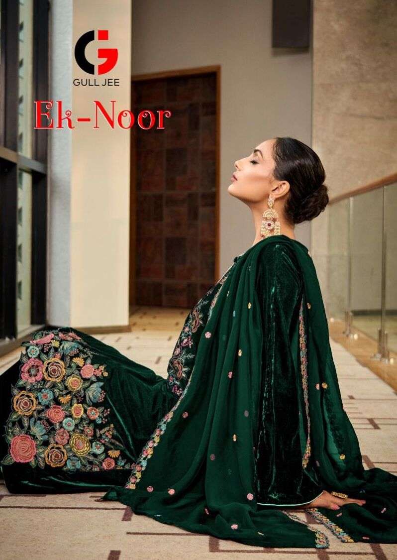 EK NOOR BY GULL JEE 16001 TO 16004 SERIES VELVET EMBROIDERY DRESSES