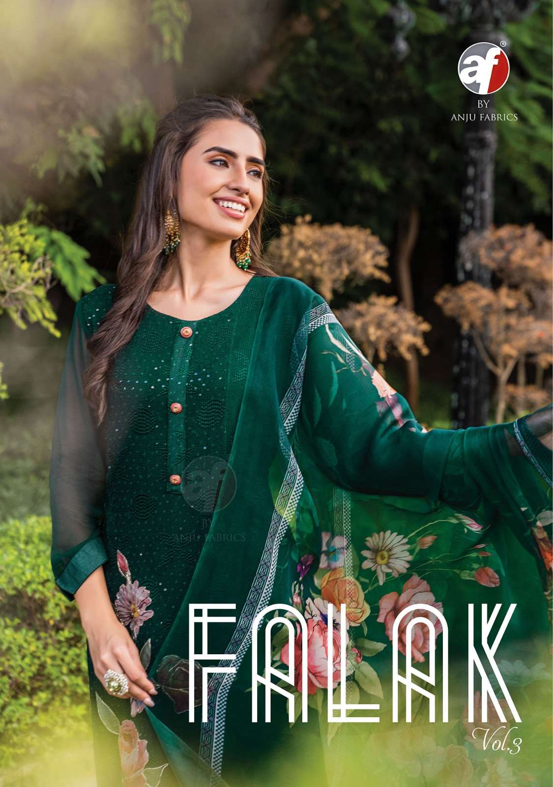 FALAK VOL-3 BY ANJU FABRIC 3221 TO 3226 SERIES GEORGETTE STITCHED DRESSES