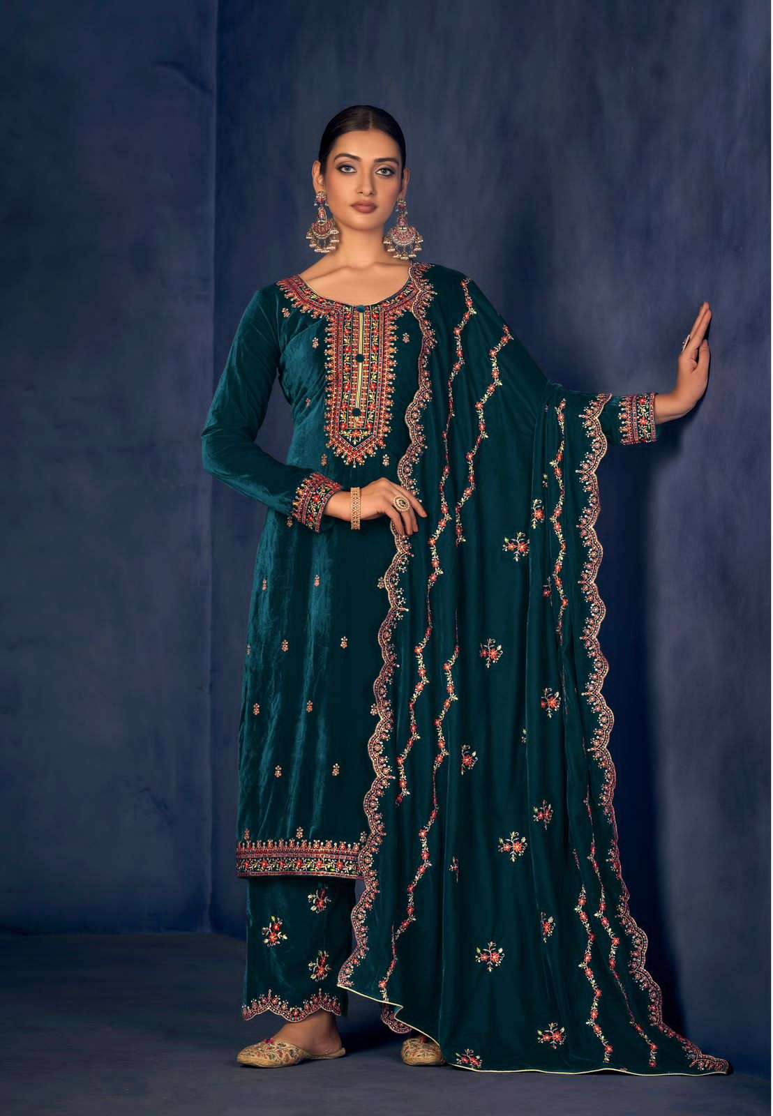 FITOOR BY MUMTAZ ARTS 19001 TO 19004 SERIES VISCOSE VELVET DRESSES