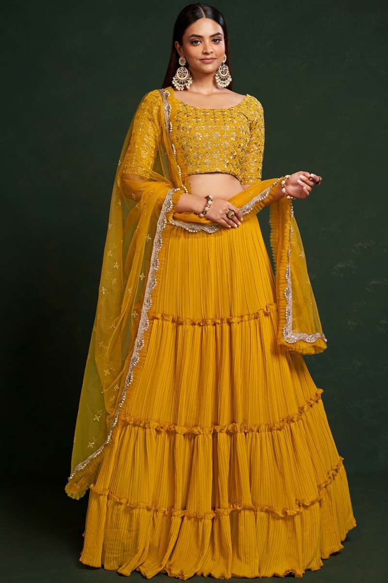 GULKANYA VOL-2 BY AAHVAN DESIGNS 6901 TO 6905 SERIES FAUX GEORGETTE LEHENGAS