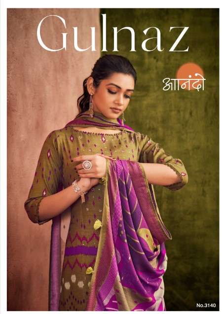 GULNAZ 3140 BY JAY VIJAY DESIGNER FANCY PASHMINA SILK WORK PRINT DRESSES