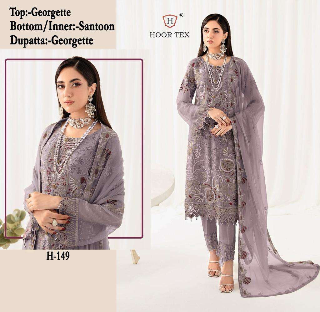 H-149 COLOURS BY HOOR TEX HEAVY DESIGNER FAUX GEORGETTE WORK DRESSES