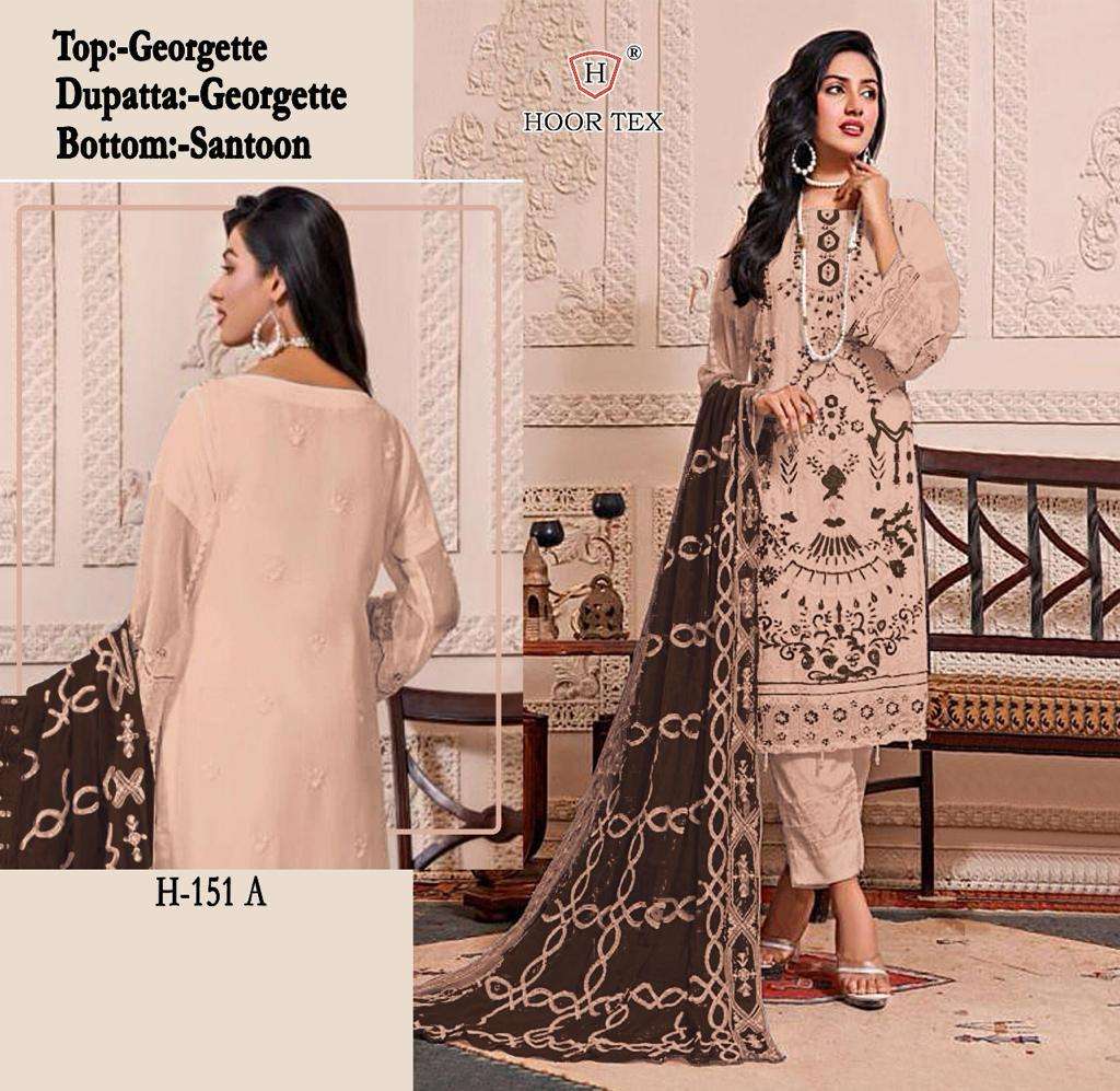 H-151 COLOURS BY HOOR TEX DESIGNER FAUX GEORGETTE WORK DRESSES