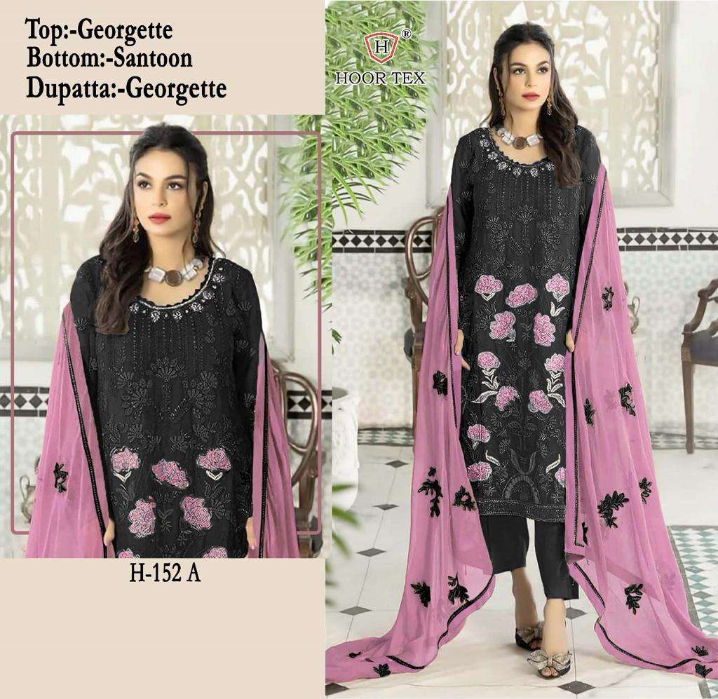 H-152 COLOURS BY HOOR TEX DESIGNER FAUX GEORGETTE WORK DRESSES