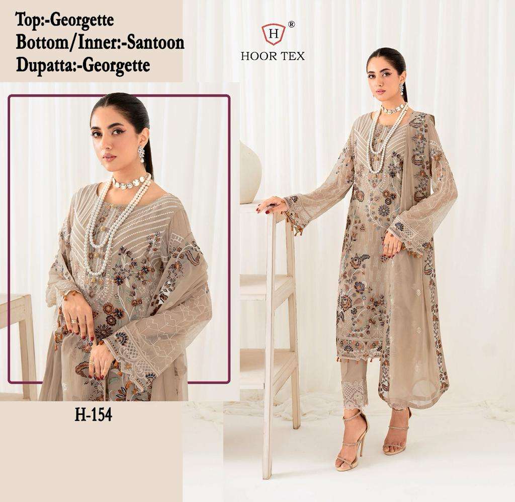 H-154 HIT DESIGN BY HOOR TEX DESIGNER FAUX GEORGETTE WORK DRESSES