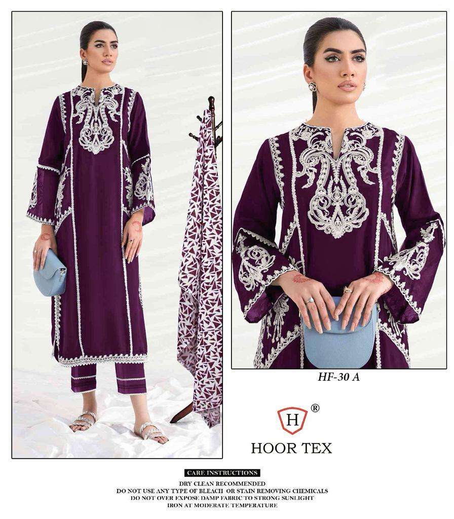 HF-30 COLOURS BY HOOR TEX PURE GEOGETTE EMBRIDERY STITCHED DRESSES