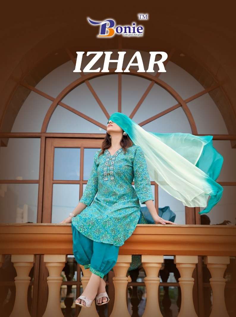 IZHAR VOL-3 BY BONIE 3001 TO 3006 SERIES CHANDERI WORK STITCHED DRESS