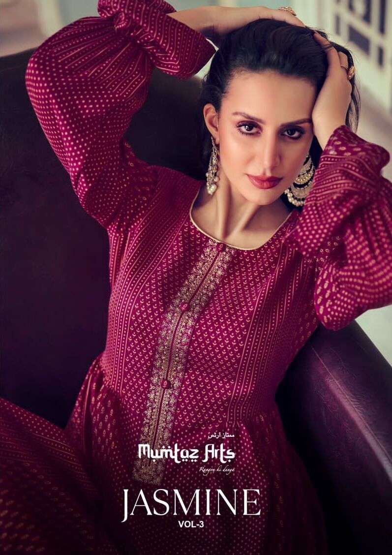 JASMINE VOL-3 BY MUMTAZ ARTS 58001 TO 58006 SERIES VISCOSE PASHMINA DRESSES