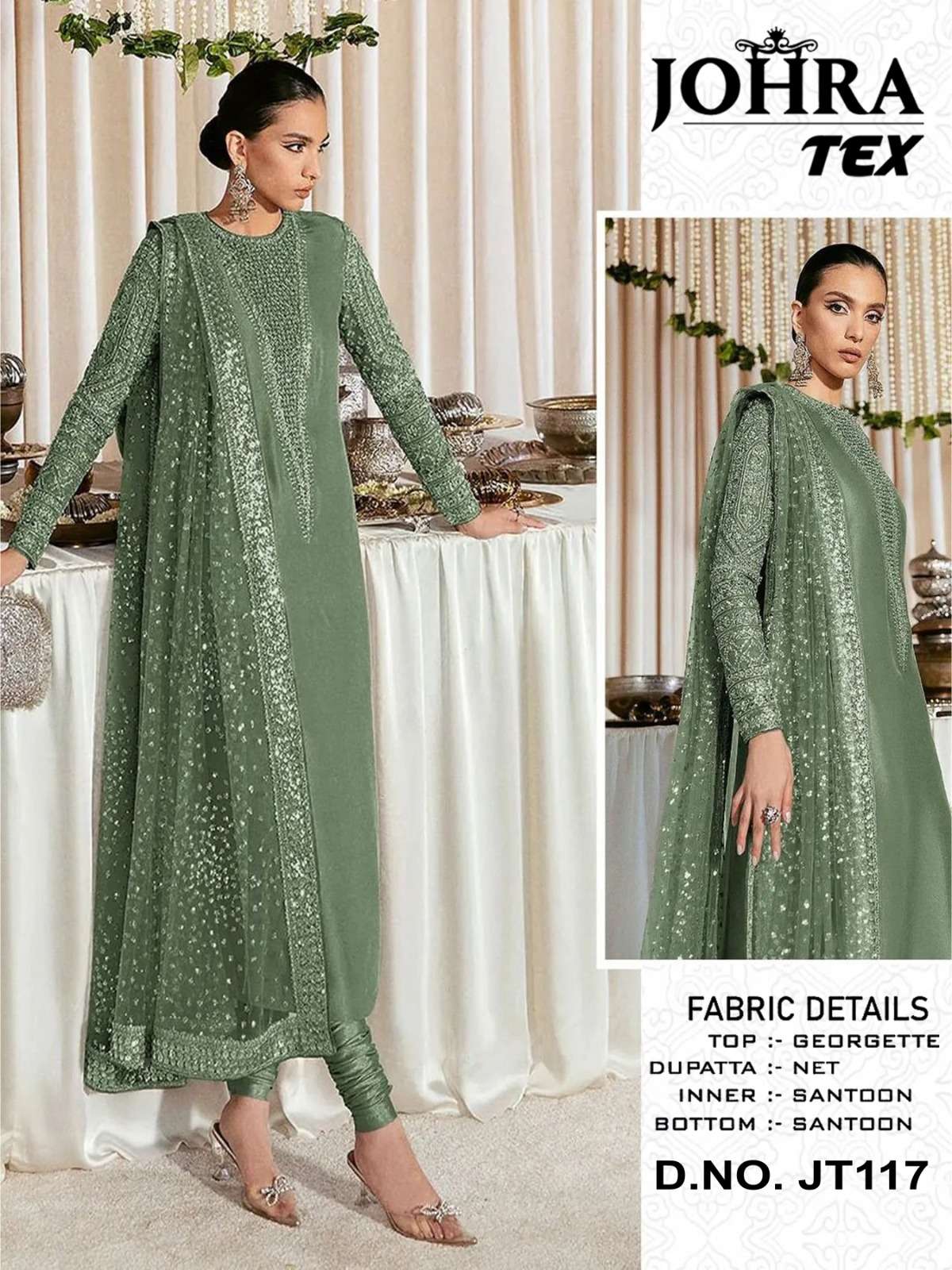 JT-117 HITS BY JOHRA TEX GEORGETTE HEAVY EMBROIDERY PAKISTANI DRESS