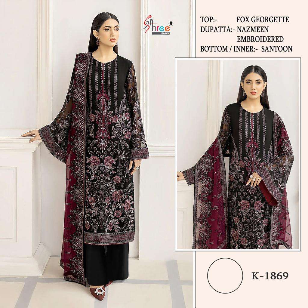 K-1869 HIT DESIGN BY SHREE FABS GEORGETTE EMBROIDERY PAKISTANI DRESSES