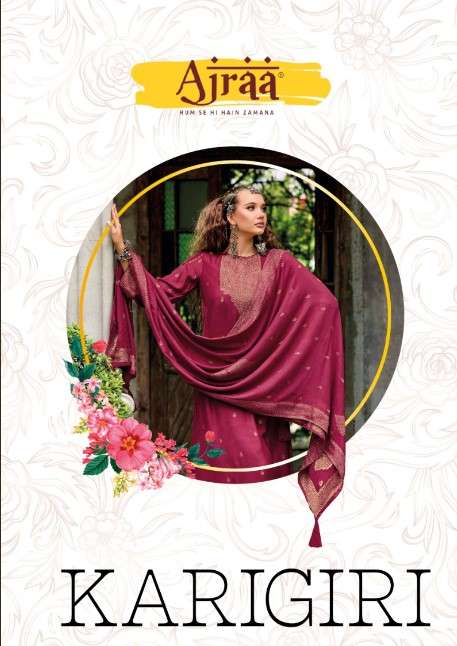 KARIGIRI BY AJRAA 21101 TO 21106 SERIES VISCOSE PASHMINA JACQUARD DRESSES