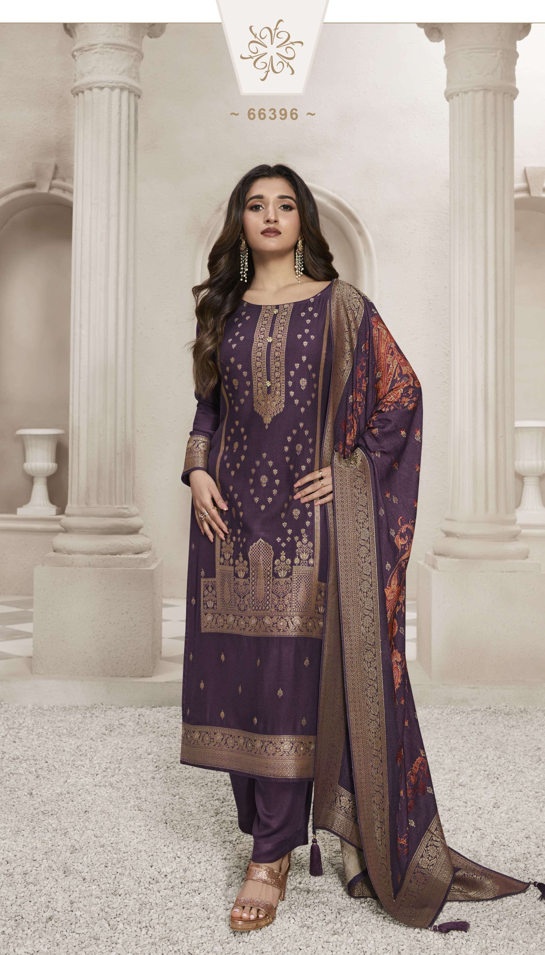 KERVIN AADHIRA-6 BY VINAY FASHION VISCOSE PASHMINA JACQUARD EMBROIDERY DRESSES