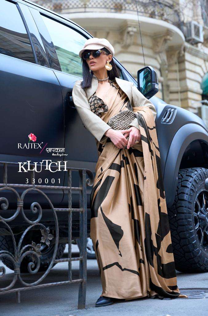 KLUTCH BY RAJTEX 333001 TO 333009 SERIES HANDLOOM CREPE SILK SAREES