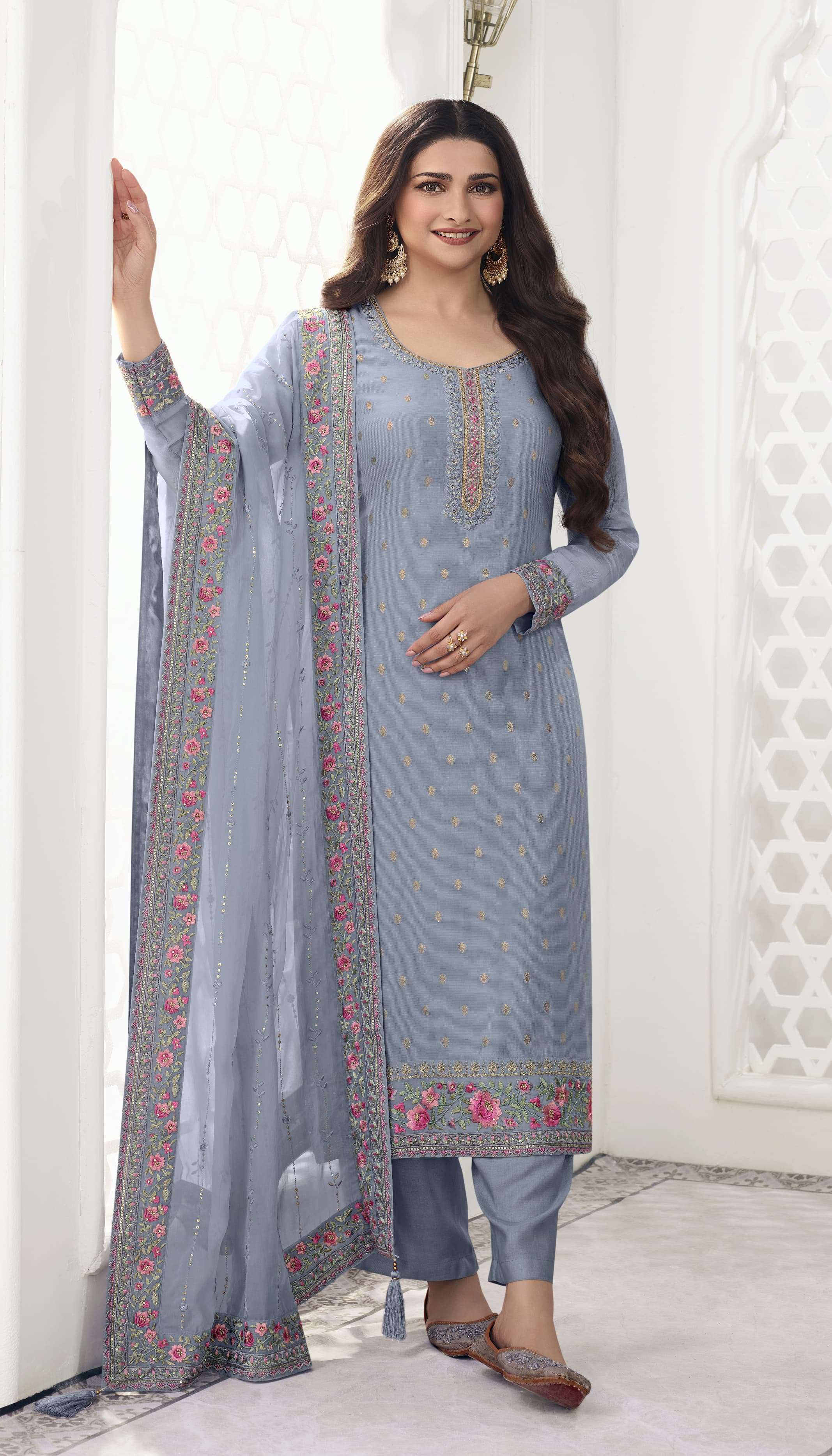 KULEESH NEERA BY VINAY FASHION DESIGNER VISCOSE KOTA JACQUARD DRESSES