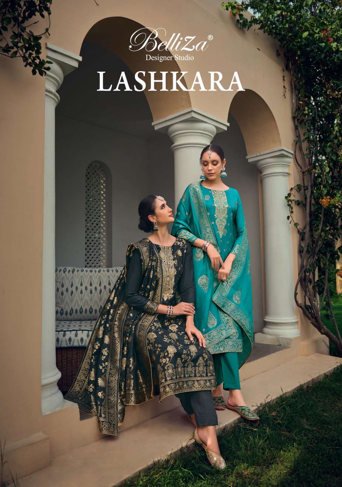 LASHKARA BY BELLIZA 816-001 TO 816-006 SERIES VISCOSE MUSLIN EMBROIDERY DRESSES