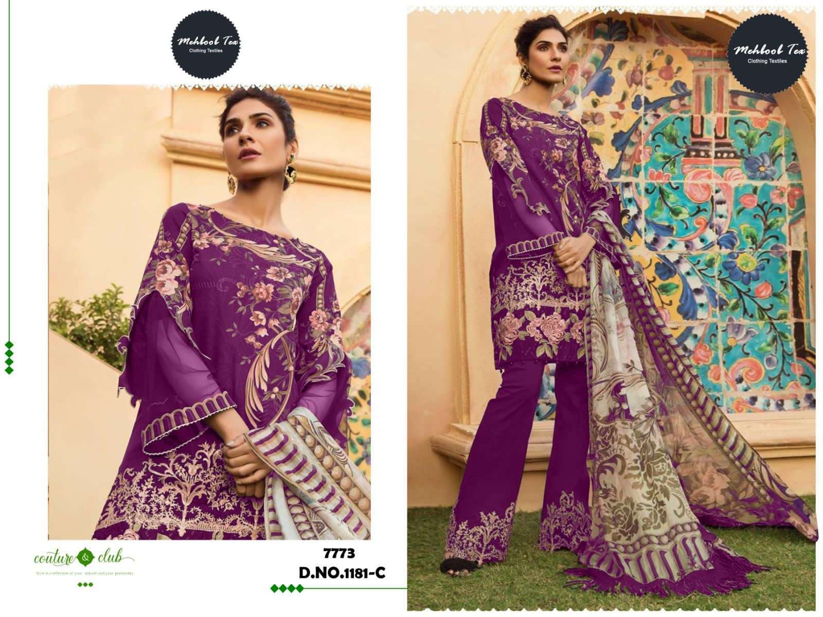 M-1181 NX BY MEHBOOB TEX HEAVY COTTON EMBROIDERED DRESSES