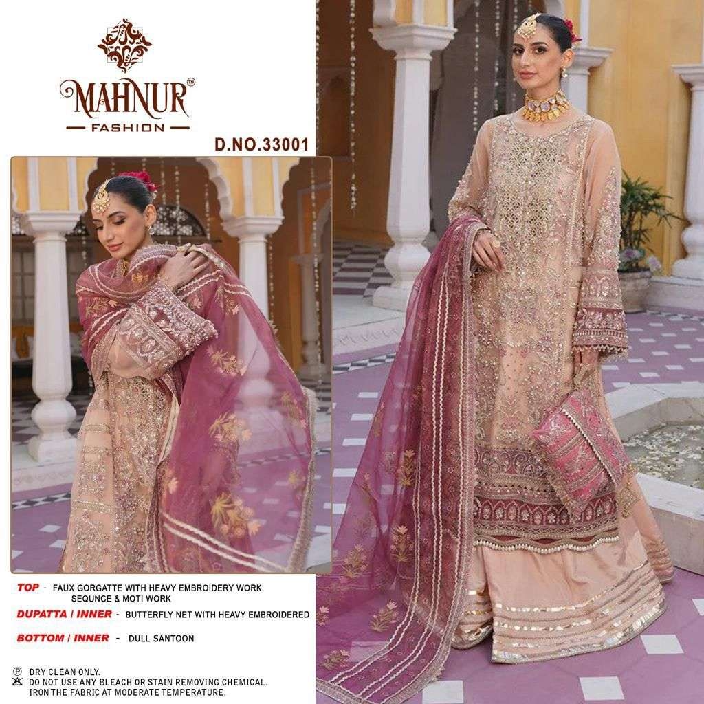 MAHNUR VOL-33 BY MAHNUR FASHION 33001 TO 33003 SERIES GEORGETTE PAKISTANI DRESSES