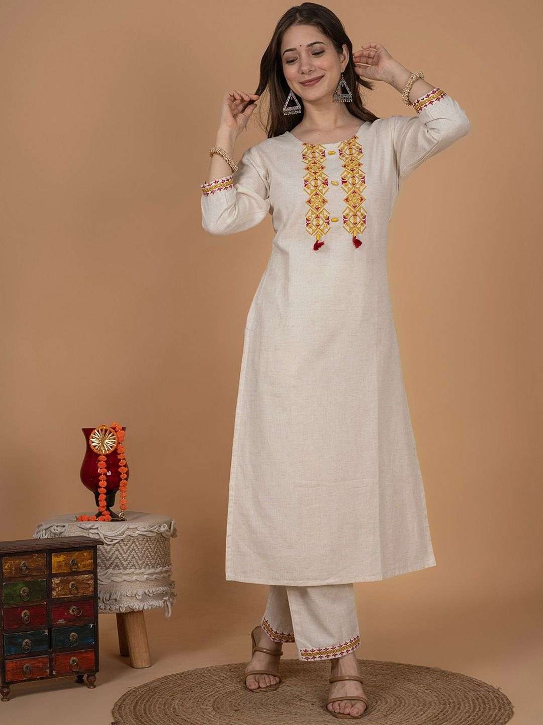 MAISHA VOL-471 BY ASLIWHOLESALE DESIGNER FACNY COTTON KURTI AND TROUSER