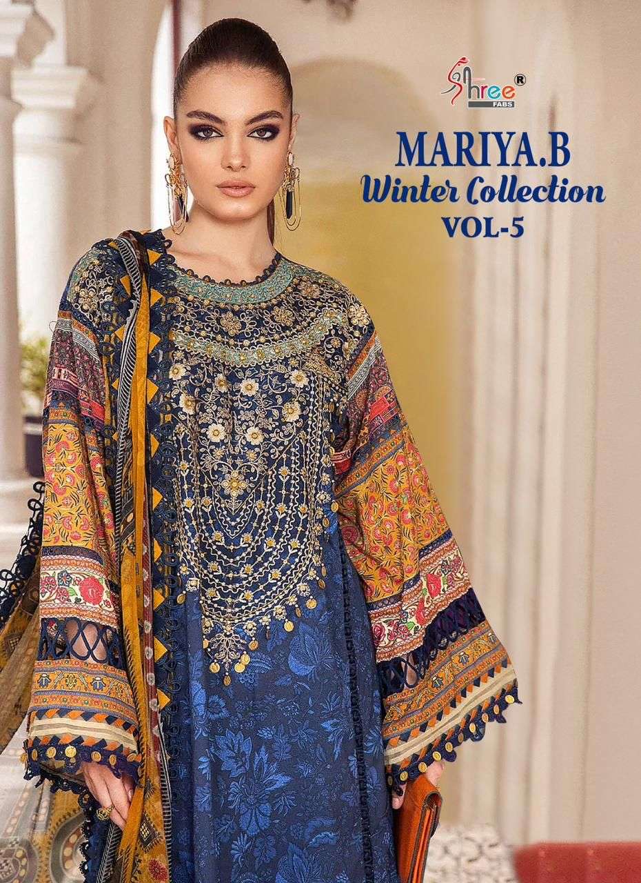 MARIYA.B WINTER COLLECTION VOL-5 BY SHREE FABS 3321 TO 3328 SERIES PASHMINA DRESSES