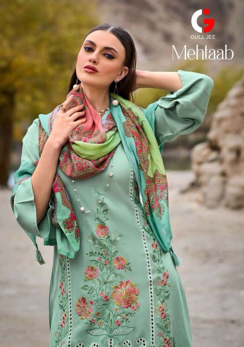 MEHTAAB BY GULL JEE 401 TO 406 SERIES VISCOSE PASHMINA EMBROIDERY DRESSES