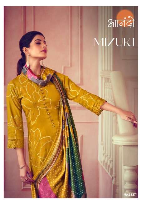 MIZUKI 3127 BY JAY VIJAY DESIGNER FANCY PASHMINA SILK WORK PRINT DRESSES