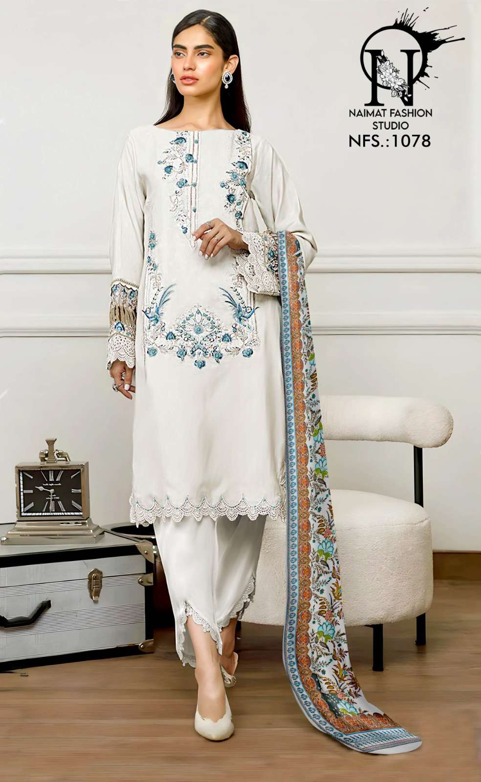 NFS 1078 COLOURS BY NAIMAT FASHION STUDIO PURE FAUX STITCHED PAKISTANI DRESSES