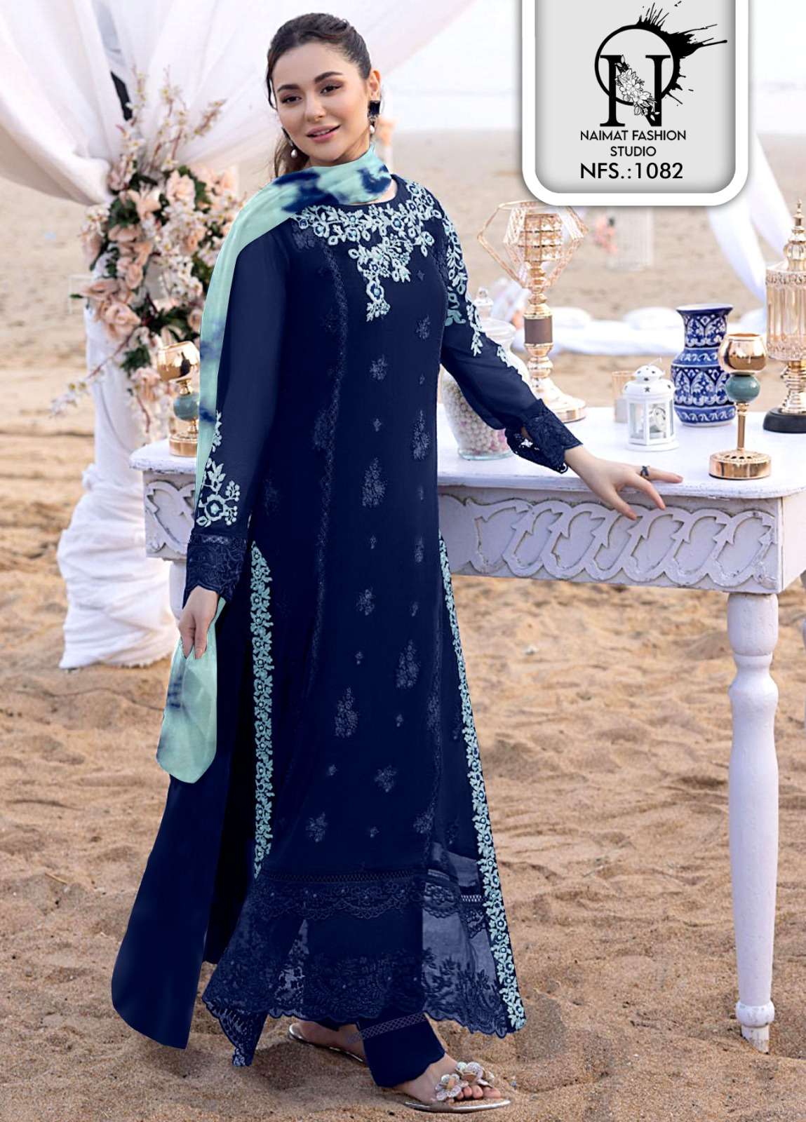 NFS 1082 COLOURS BY NAIMAT FASHION STUDIO PURE FAUX STITCHED PAKISTANI DRESSES