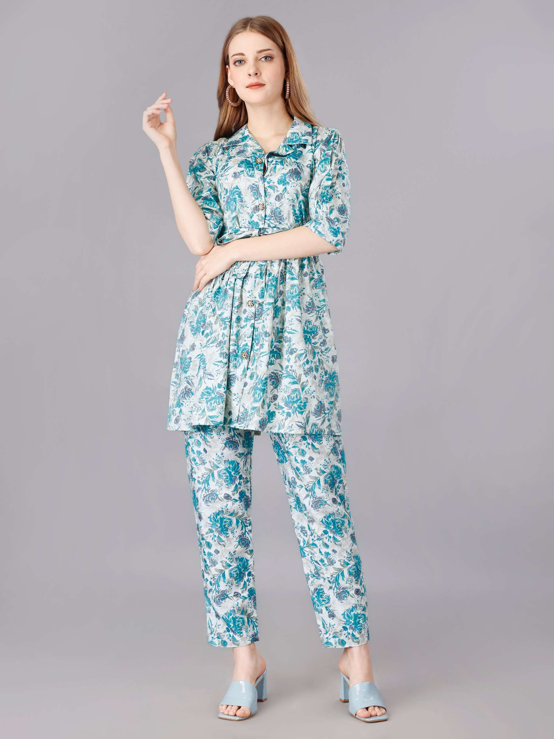 NYSSA BY ASLIWHOLESALE DESIGNER FACNY COTTON RAYON CO-ORD SET 