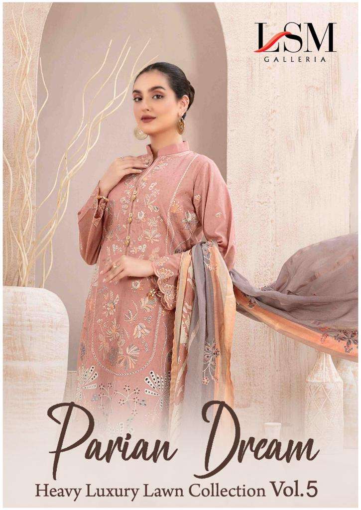 PARIAN DREAM VOL-05 BY LSM GALLERIA PURE LAWN PRINT PAKISTANI DRESSES