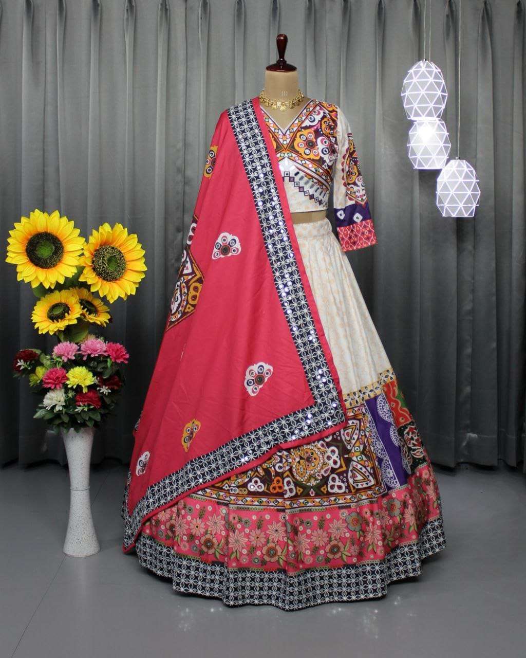 PC-1415 BY ASLIWHOLESALE DESIGNER FANCY BUTTER SILK NAVRATRI LEHENGAS