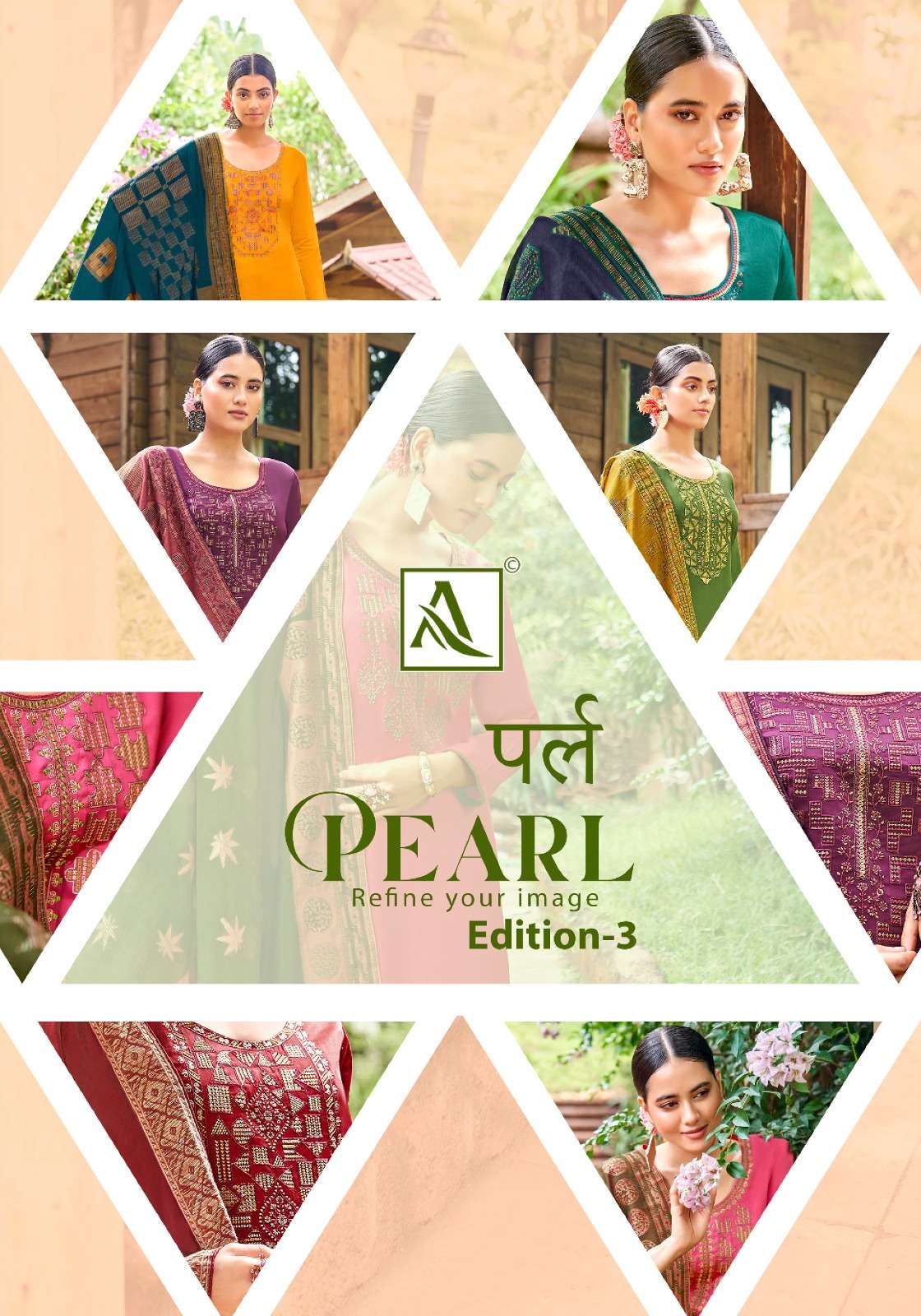 PEARL VOL-03 BY ALOK SUITS 1283-001 TO 1283-006 SERIES ZAM DYED PRINTED DRESSES