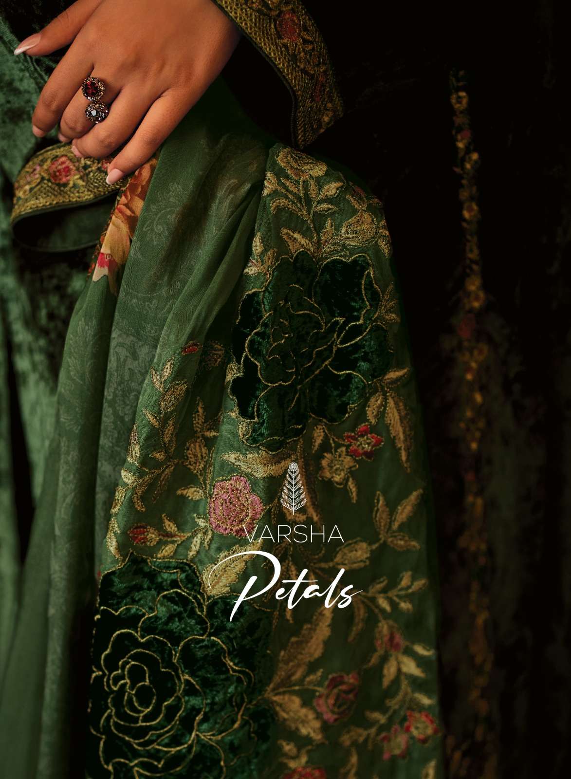 PETALS BY VARSHA 01 TO 06 SERIES DESIGNER VELVET HANDWORK DRESSES