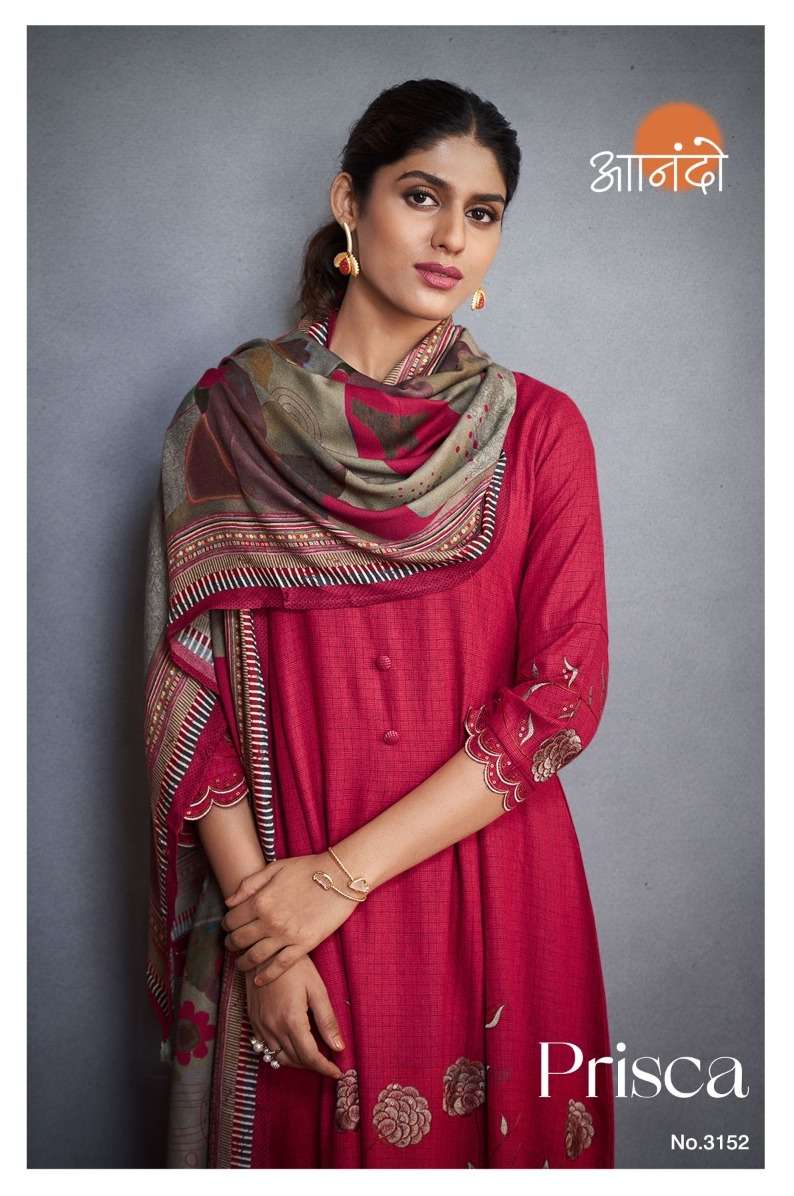 PRISCA BY JAY VIJAY DESIGNER FANCY PASHMINA SILK WORK PRINT DRESSES