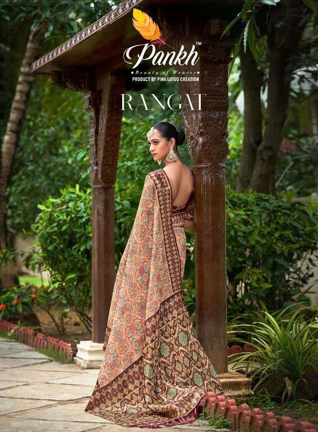 RANGAT BY PANKH 7301 TO 7308 SERIES DESIGNER ORGANZA DIGITAL PRINT SAREES