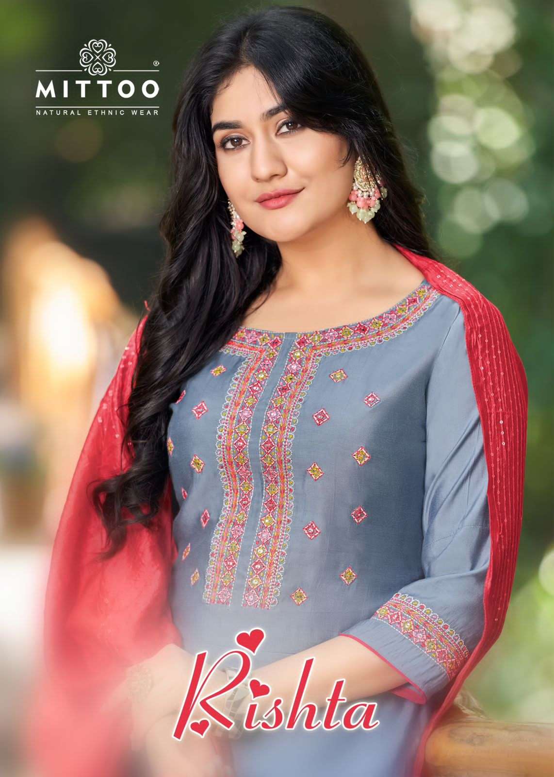 RISHTA BY MITTOO 1001 TO 1006 SERIES HEAVY RAYON WORK KURTIS