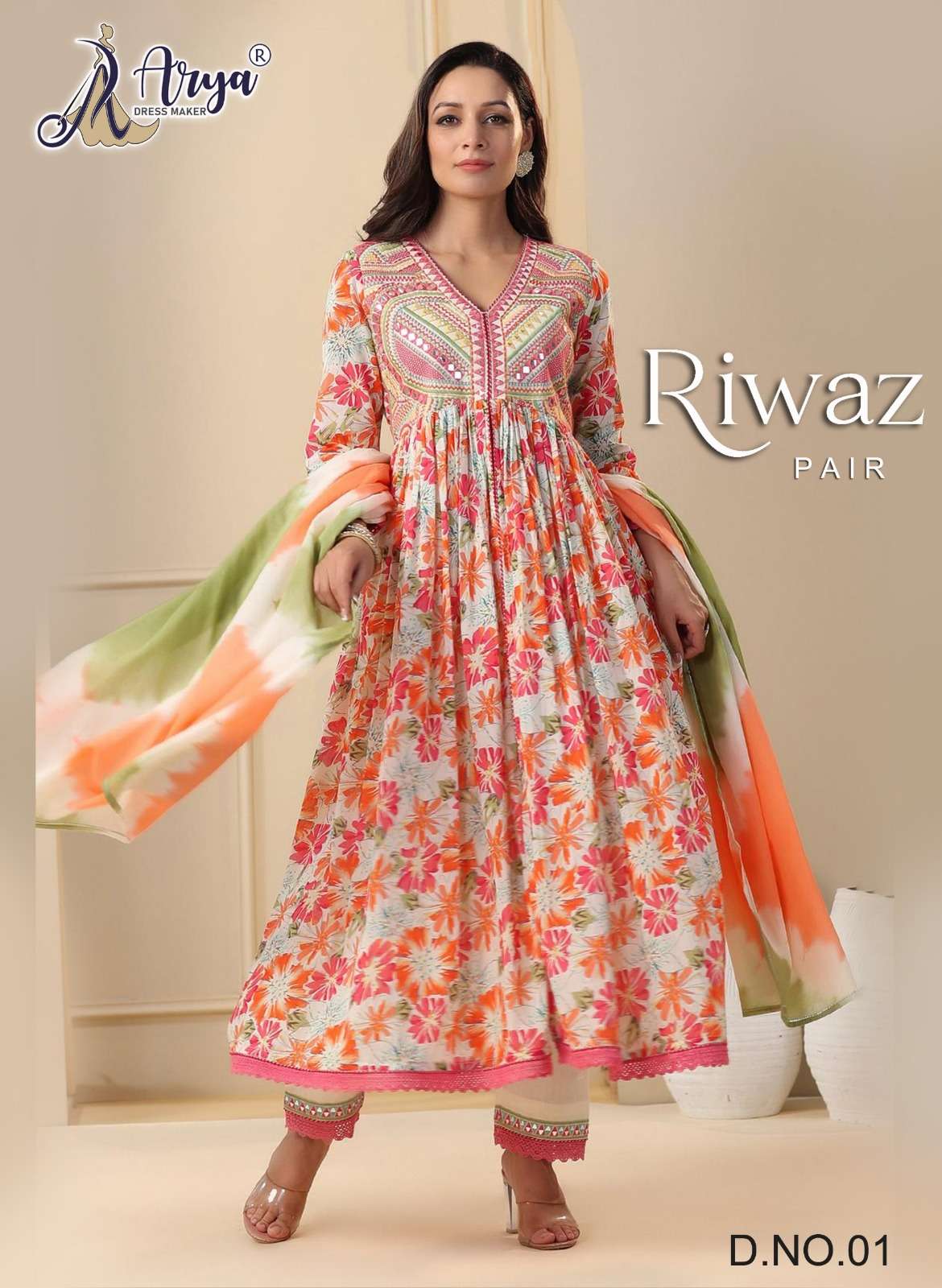 RIWAZ BY ARYA DRESS MAKER 01 TO 02 SERIES MUSLIN PRINT DRESSES