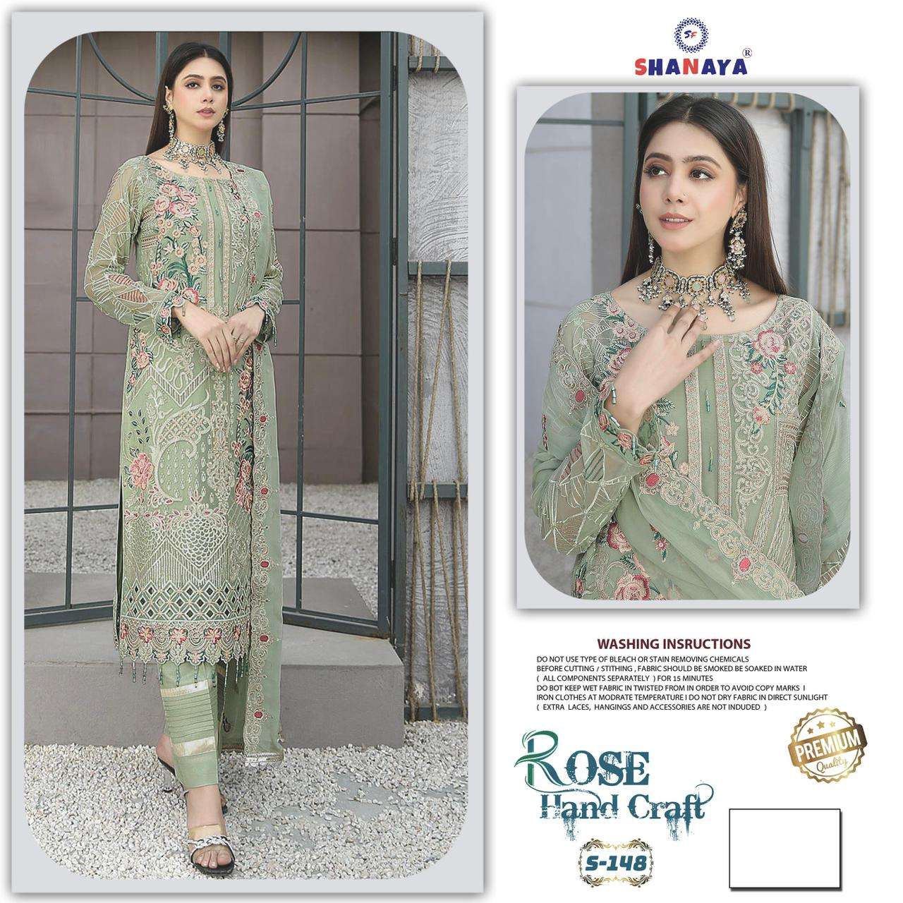 ROSE HANDCRAFTED S-148 BY SHANAYA FASHION FAUX GEORGETTE PAKISTANI DRESS