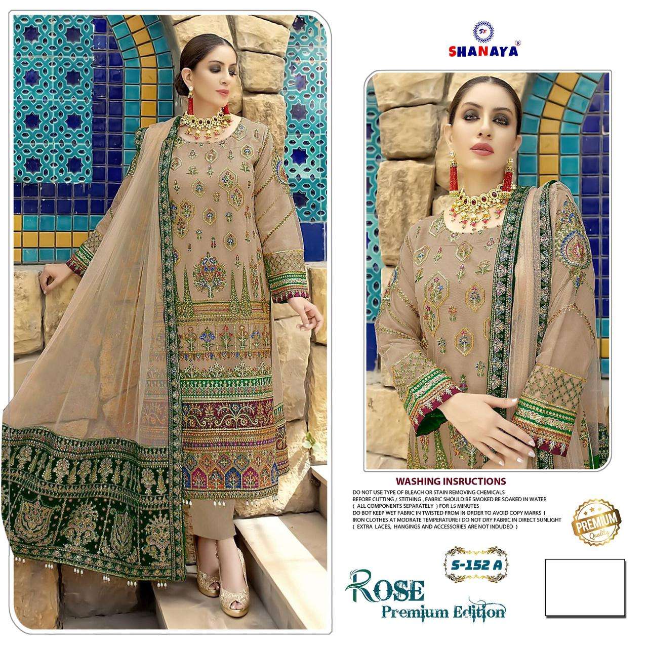 ROSE PREMIUM EDITION S-152 BY SHANAYA FASHION FAUX GEORGETTE PAKISTANI DRESSES